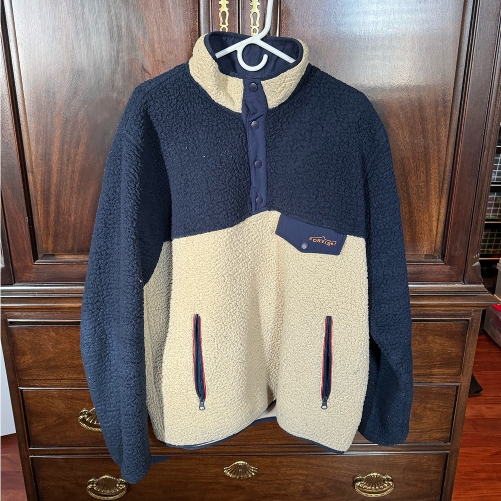 Orvis Men’s Fleece 1/4 Button Sweater Size XL